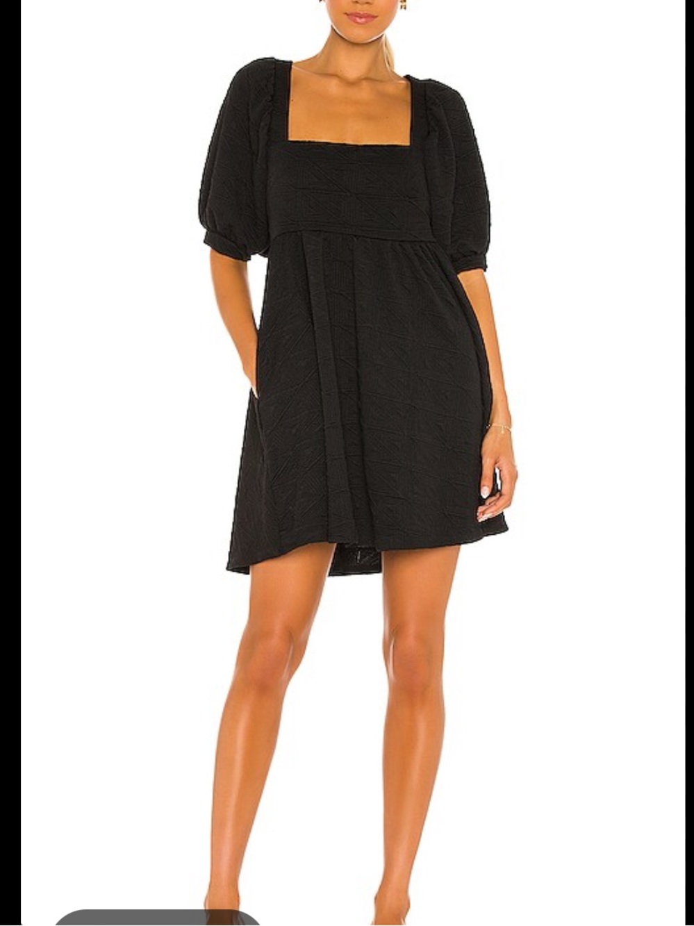 Free People Black Violet Textured Mini Dress large